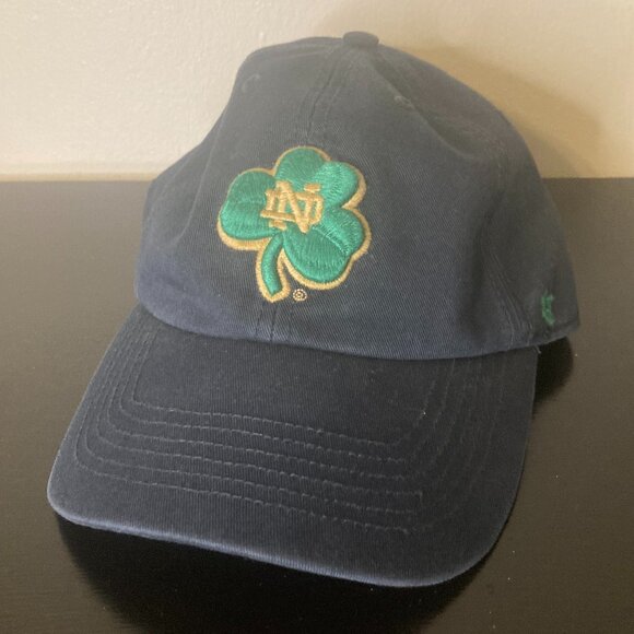 47 Brand Notre Dame Fighting Irish Cap - Navy/Green Fitted Cap - Size M - Picture 1 of 6